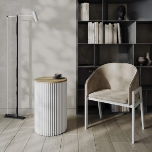 Журнальный столик TRUBIS Wood S D40 см, орех/белый