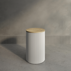 Журнальный столик TRUBIS Wood S D40 см, орех/белый