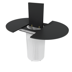 Обеденный стол TRUBIS L Max D90/120 х 90 см, черный/белый