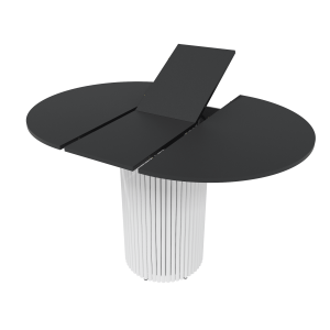 Обеденный стол TRUBIS L Max D90/120 х 90 см, черный/белый