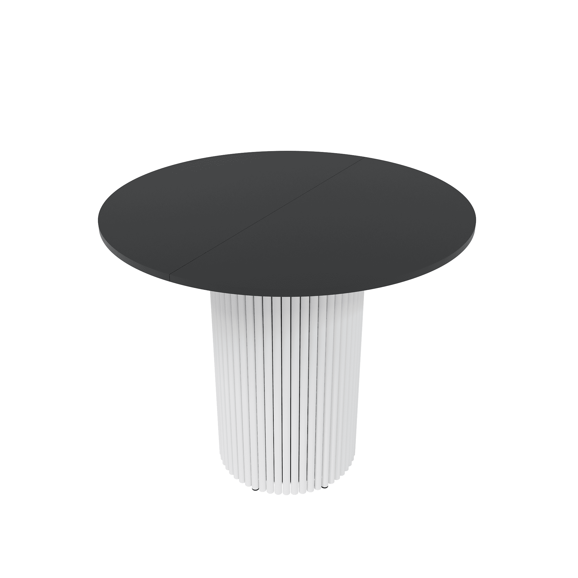 Обеденный стол TRUBIS L Max D90/120 х 90 см, черный/белый