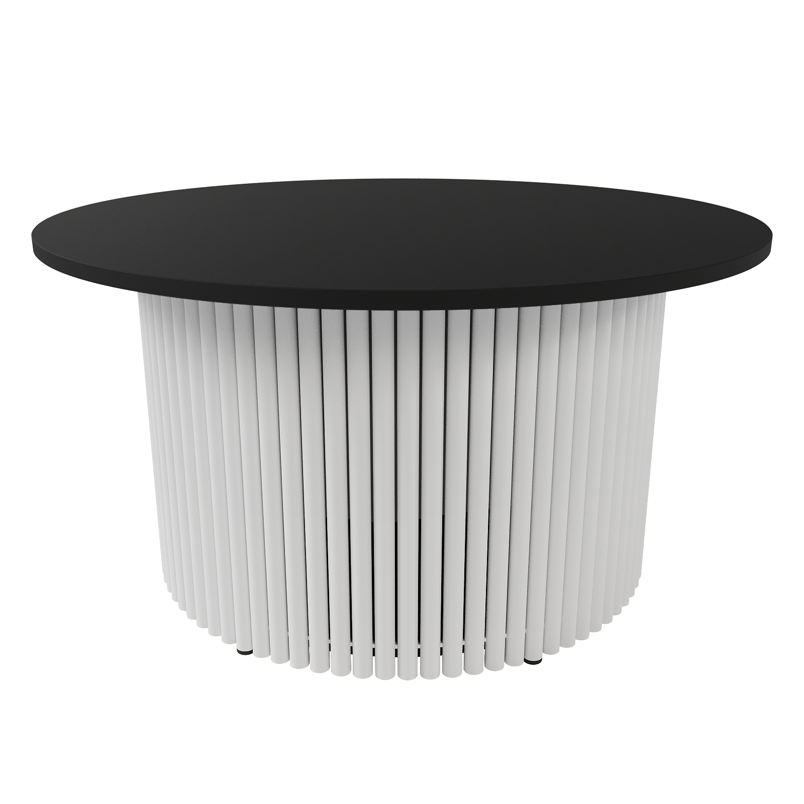 Журнальный столик TRUBIS Wood M D80 см, черный/белый