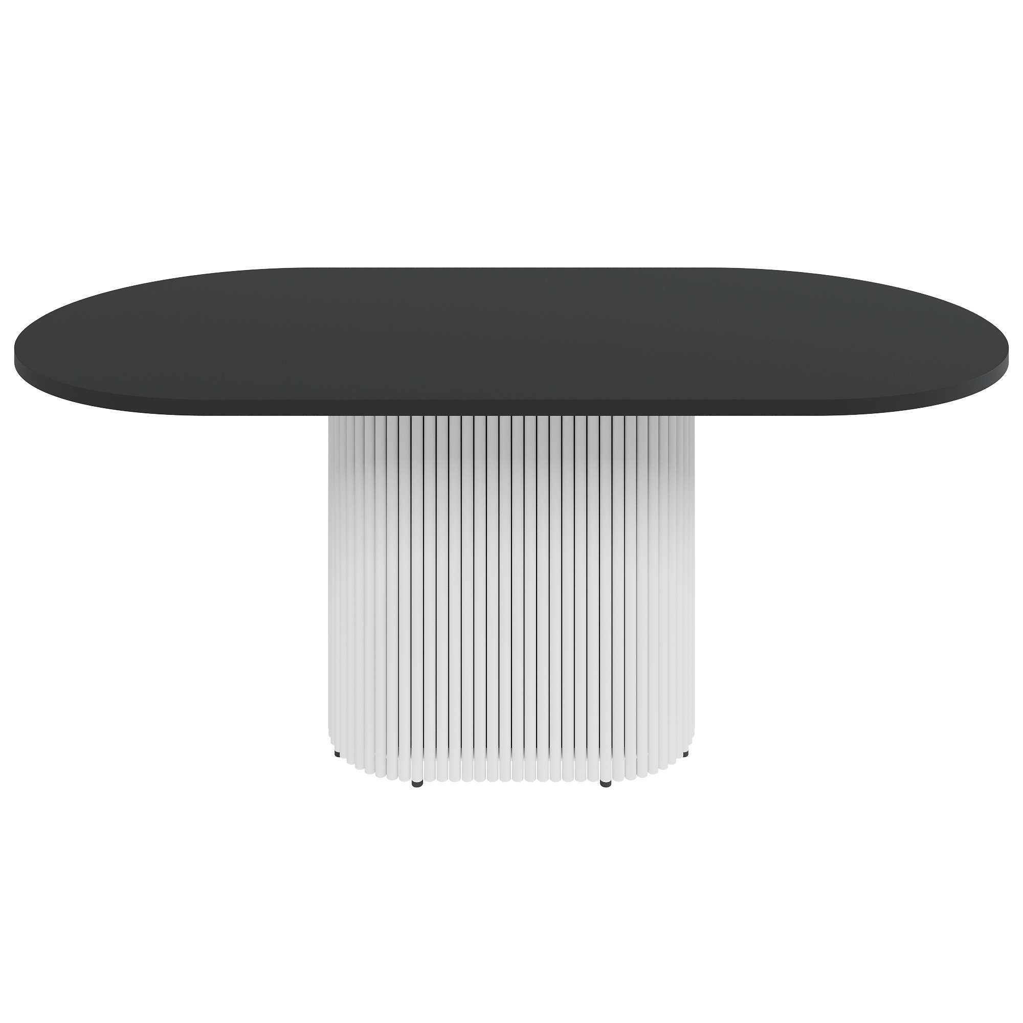 Обеденный стол TRUBIS Wood Oval 180 х 90 см, черный/белый