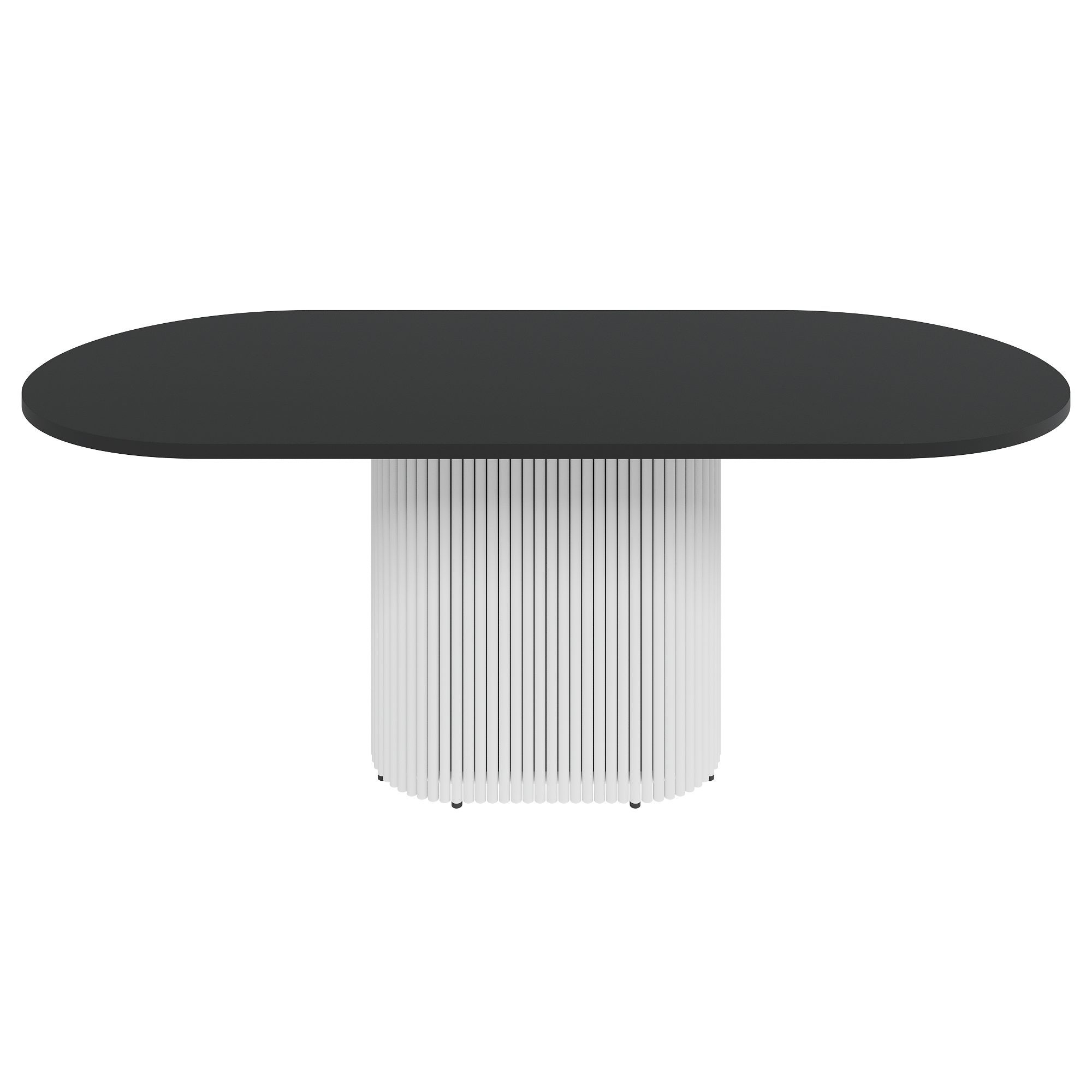 Обеденный стол TRUBIS Wood Oval 200 х 90 см, черный/белый