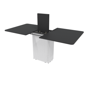 Обеденный стол TRUBIS R Max 140/170 х 90 см, черный/белый