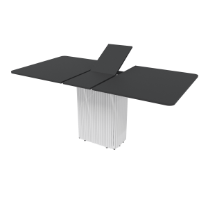 Обеденный стол TRUBIS R Max 140/170 х 90 см, черный/белый