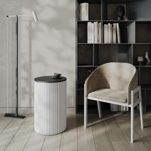 Журнальный столик TRUBIS Wood S D40 см, черный/белый