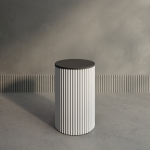 Журнальный столик TRUBIS Wood S D40 см, черный/белый