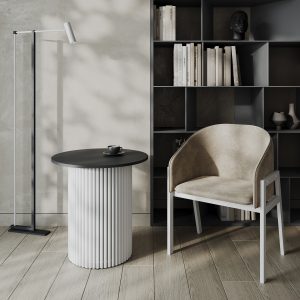 Журнальный столик TRUBIS Wood S D60 см, черный/белый