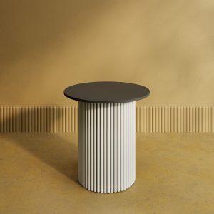 Журнальный столик TRUBIS Wood S D60 см, черный/белый