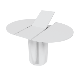 Обеденный стол TRUBIS L Max D90/120 х 90 см, белый