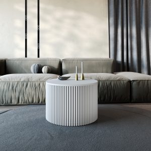 Журнальный столик TRUBIS Wood M D60 см, белый