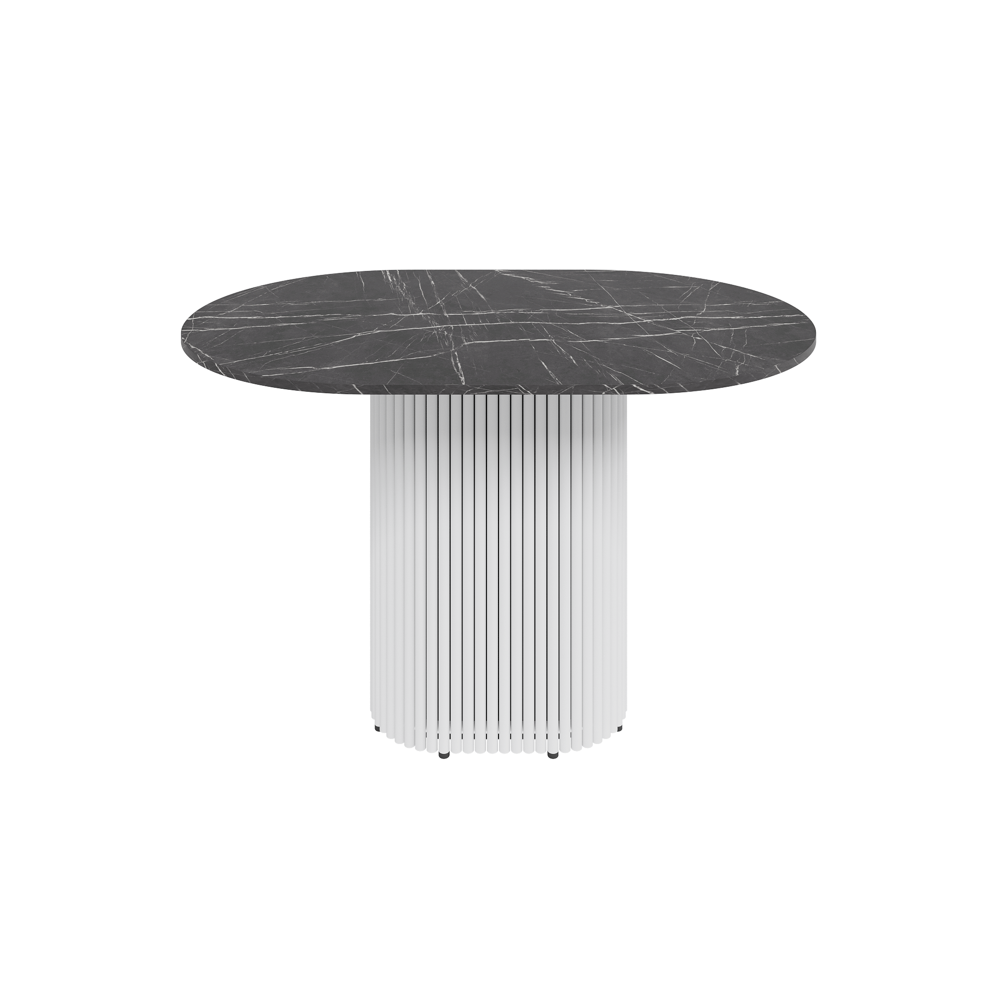 Обеденный стол TRUBIS Wood Oval 120 х 80 см, темный мрамор/белый