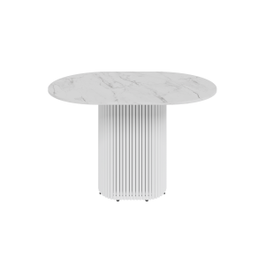 Обеденный стол TRUBIS Wood Oval 120 х 80 см, белый мрамор/белый
