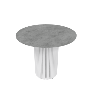 Обеденный стол TRUBIS L Max D90/120 х 90 см, бетон/белый