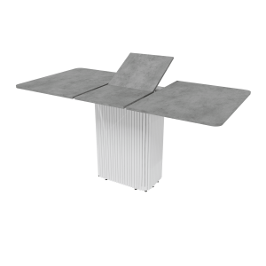 Обеденный стол TRUBIS R Max 120/160 х 80 см, бетон/белый
