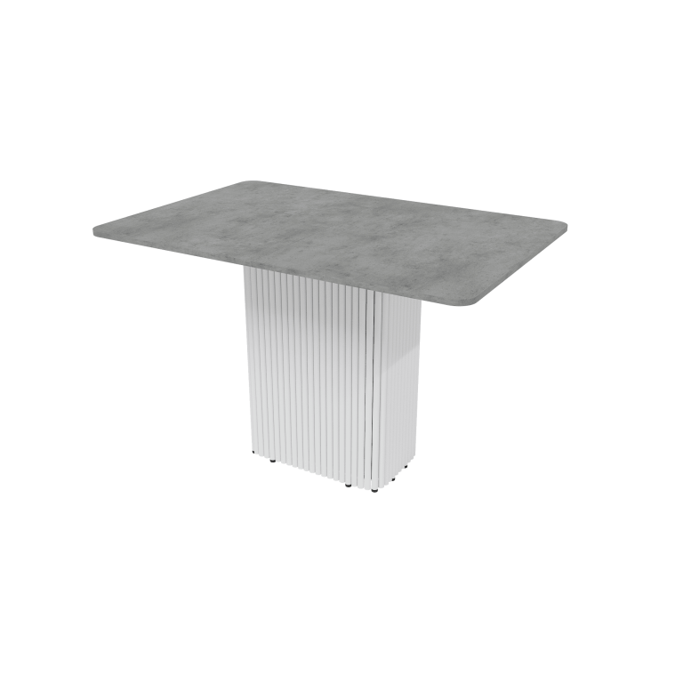 Обеденный стол TRUBIS R Max 120/160 х 80 см, бетон/белый
