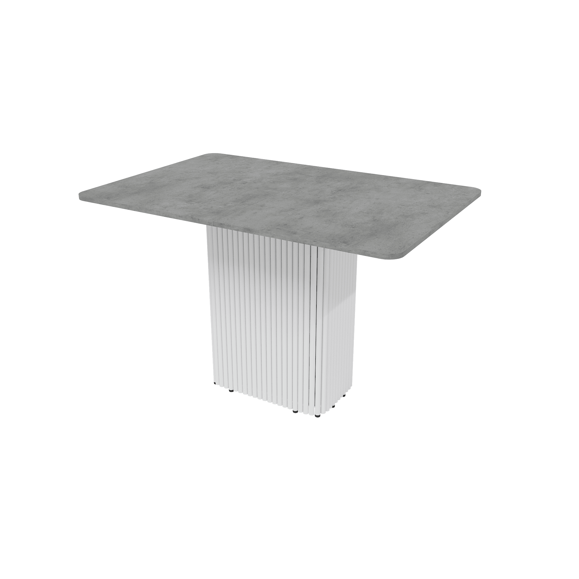 Обеденный стол TRUBIS R Max 120/160 х 80 см, бетон/белый