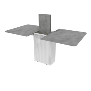 Обеденный стол TRUBIS R Max 140/170 х 90 см, бетон/белый