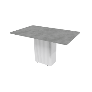 Обеденный стол TRUBIS R Max 140/170 х 90 см, бетон/белый