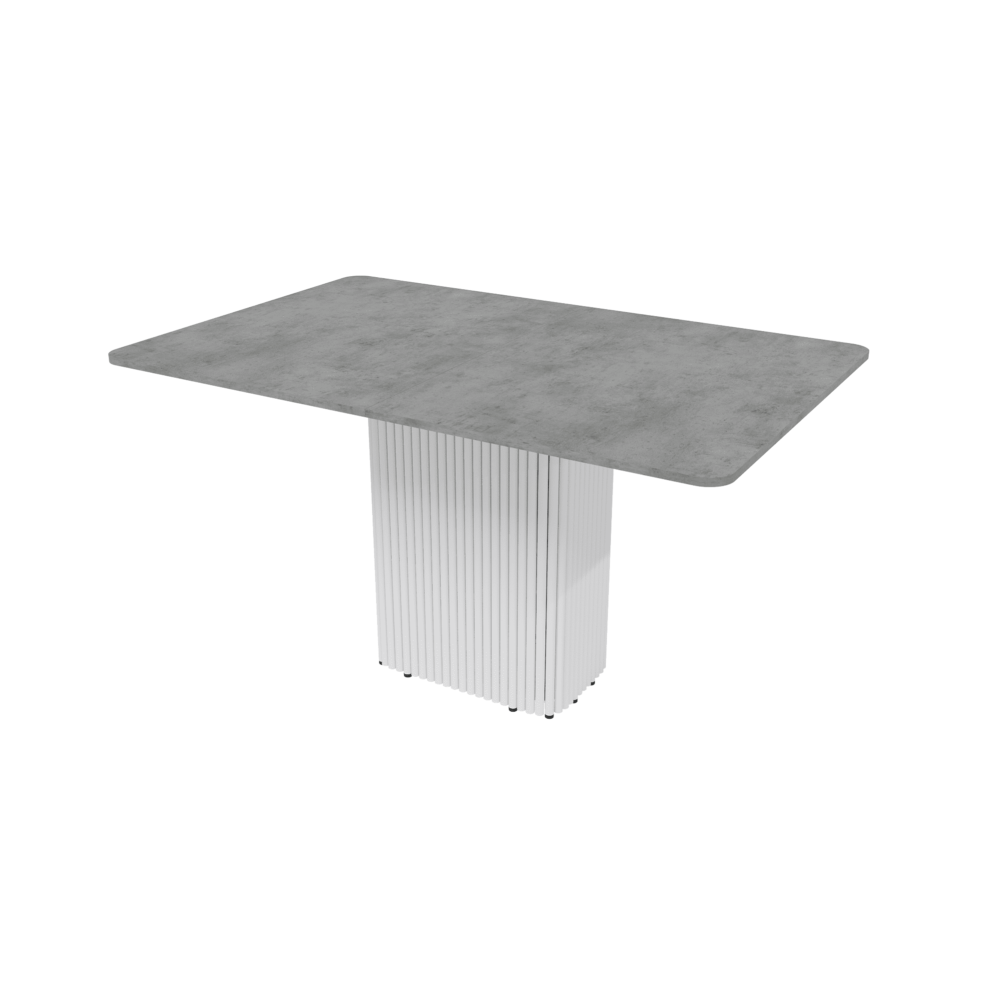 Обеденный стол TRUBIS R Max 140/170 х 90 см, бетон/белый