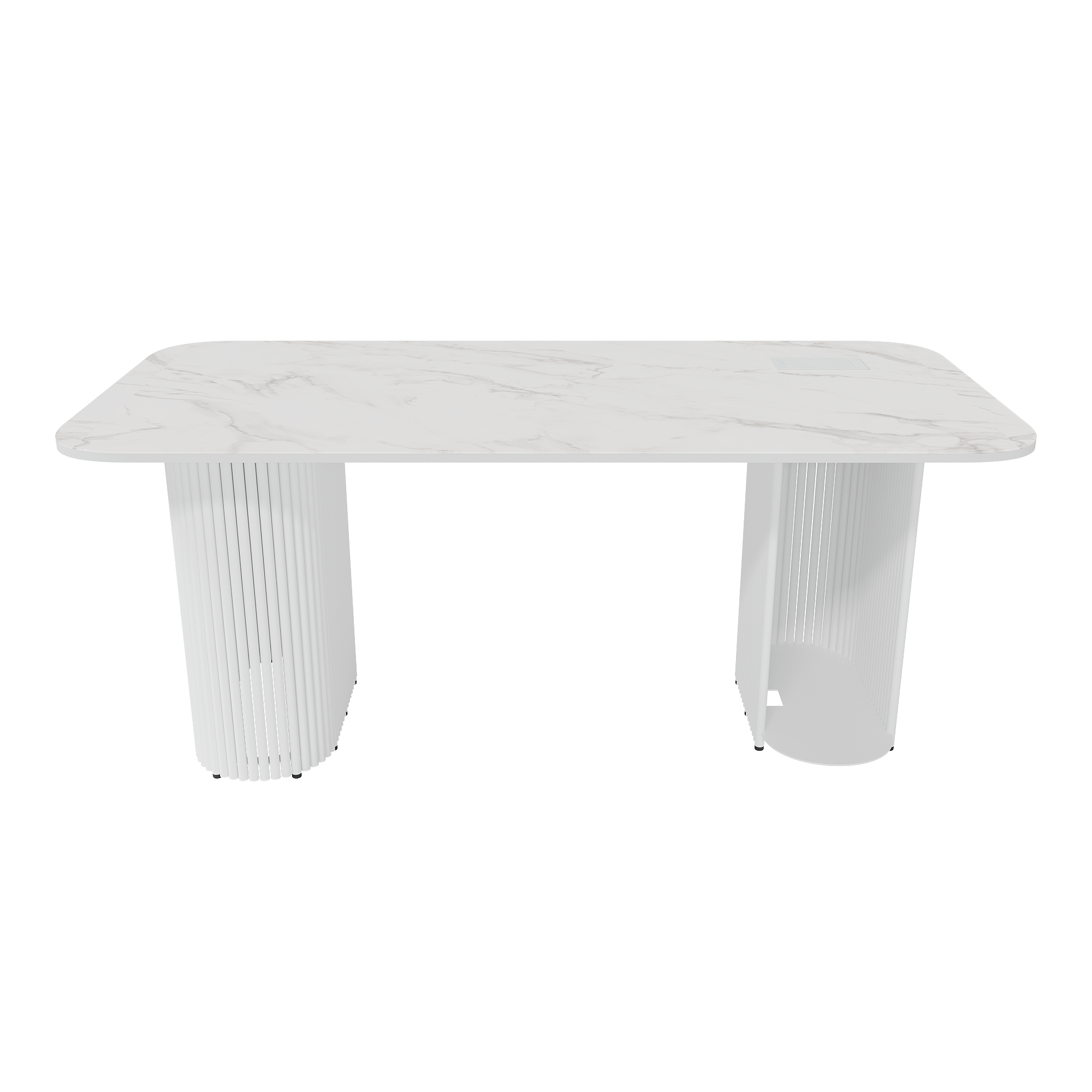 Рабочий стол TRUBIS Wood + Glass белый мрамор/белый, 180 х 90 см r150