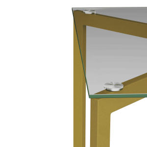 Обеденный стол BEYSO 160 х 80, бесцветное стекло/золотой