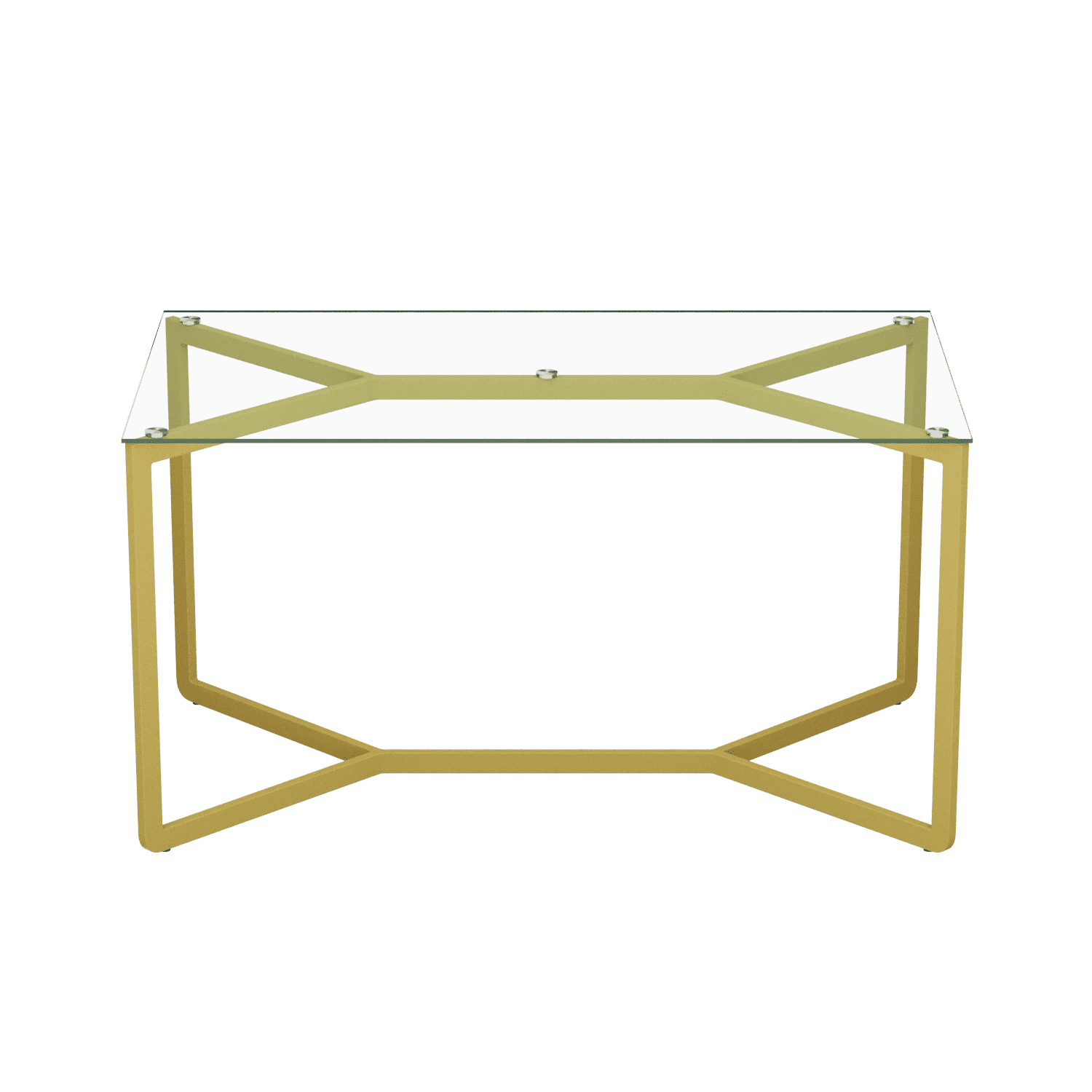 Обеденный стол BEYSO 160 х 80, бесцветное стекло/золотой