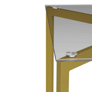 Обеденный стол BEYSO 180 х 80, осветленное стекло/золотой