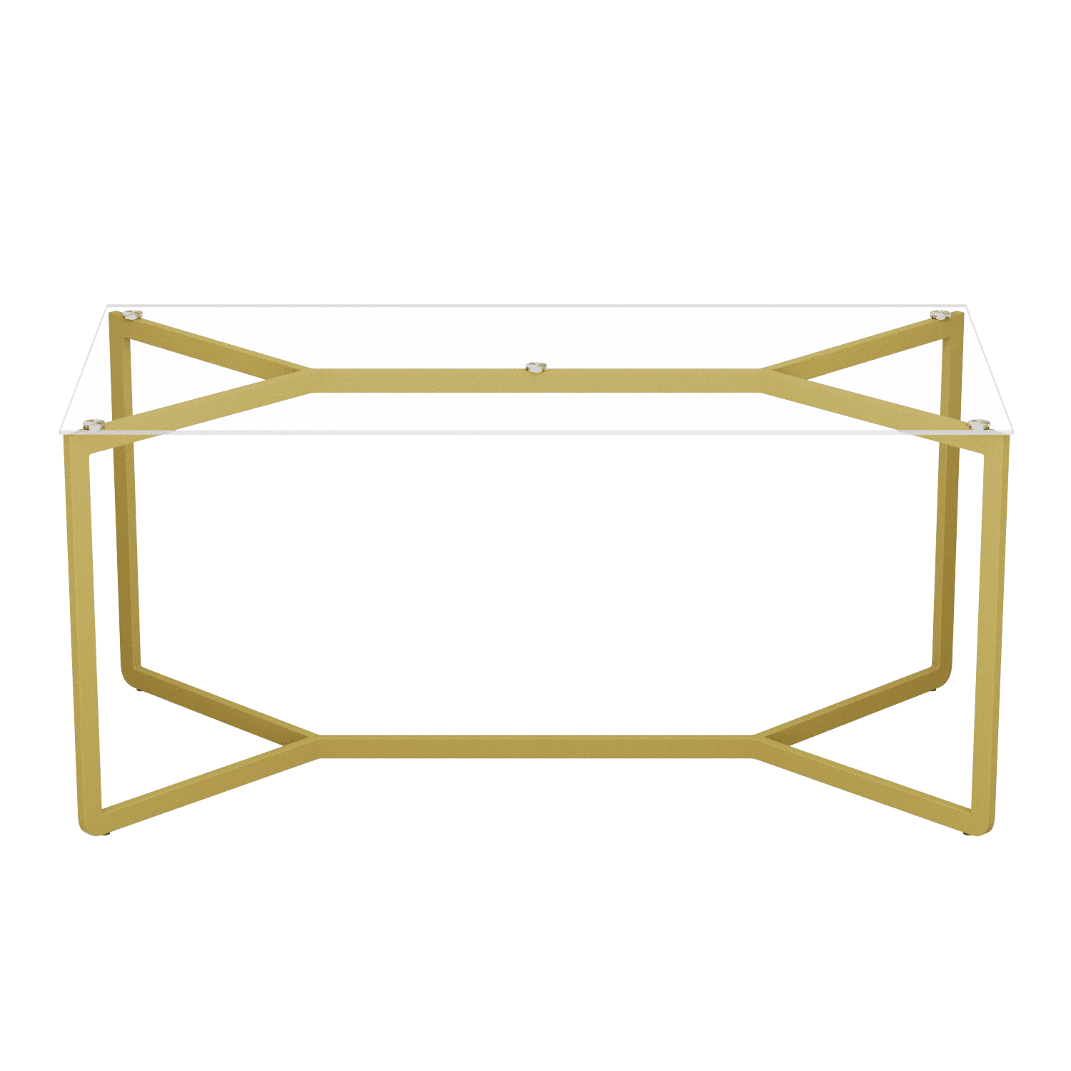 Обеденный стол BEYSO 180 х 80, осветленное стекло/золотой