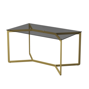 Обеденный стол BEYSO 160 х 80, тонированное стекло/золотой