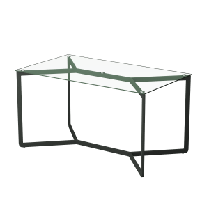 Обеденный стол BEYSO 160 х 80, бесцветное стекло/черный