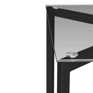 Обеденный стол BEYSO 180 х 80, осветленное стекло/черный