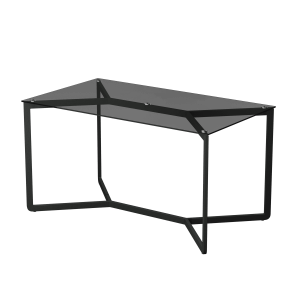 Обеденный стол BEYSO 160 х 80, тонированное стекло/черный