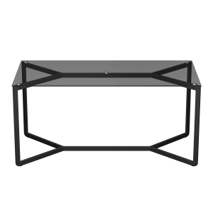Обеденный стол BEYSO 180 х 80, тонированное стекло/черный