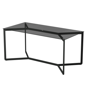 Обеденный стол BEYSO 180 х 80, тонированное стекло/черный