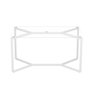 Обеденный стол BEYSO 160 х 80, осветленное стекло/белый