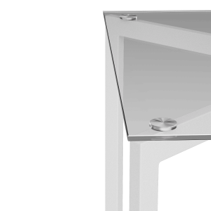 Обеденный стол BEYSO 160 х 80, осветленное стекло/белый