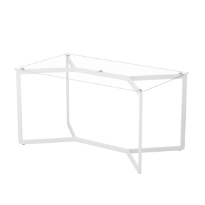 Обеденный стол BEYSO 160 х 80, осветленное стекло/белый