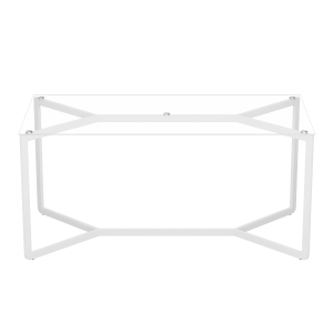 Обеденный стол BEYSO 180 х 80, осветленное стекло/белый