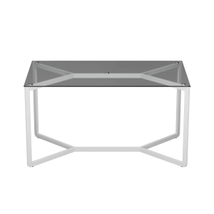Обеденный стол BEYSO 160 х 80, тонированное стекло/белый
