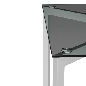 Обеденный стол BEYSO 160 х 80, тонированное стекло/белый