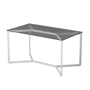 Обеденный стол BEYSO 160 х 80, тонированное стекло/белый