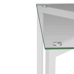 Обеденный стол BEYSO 160 х 80, бесцветное стекло/белый