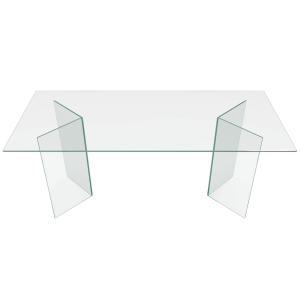 Обеденный стол BAAKIS 180 х 90 см, бесцветное стекло