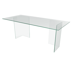 Обеденный стол BAAKIS 180 х 90 см, бесцветное стекло