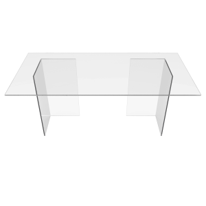 Обеденный стол BAAKIS 160 х 90 см, осветленное стекло