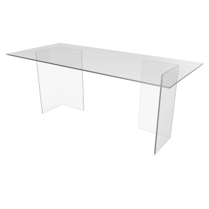 Обеденный стол BAAKIS 180 х 90 см, осветленное стекло