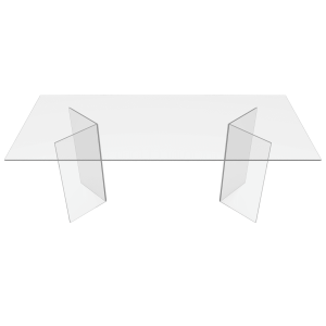 Обеденный стол BAAKIS 200 х 90 см, осветленное стекло