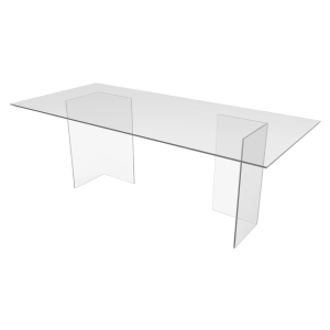 Обеденный стол BAAKIS 200 х 90 см, осветленное стекло